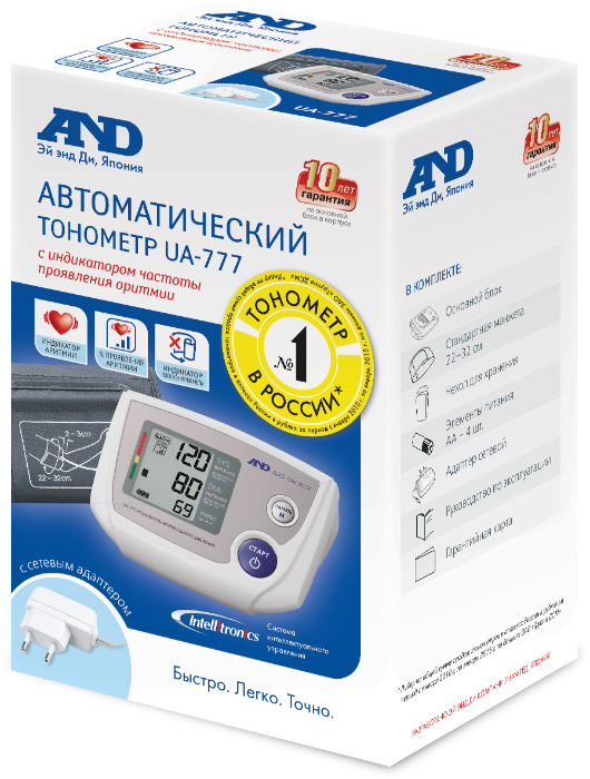 Тонометр AND UA-777 автоматический с адаптером