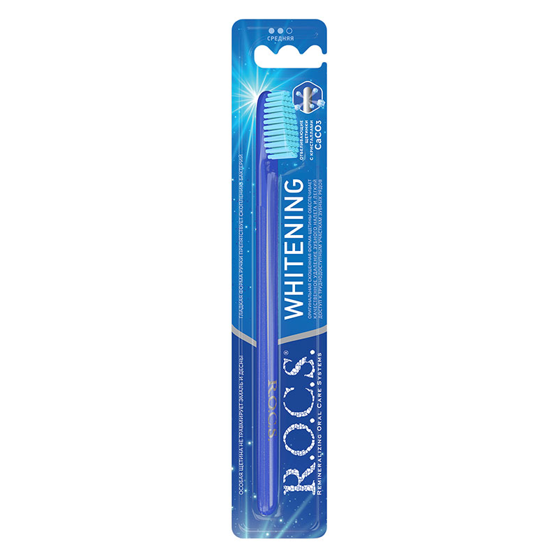 R.O.C.S зубная щетка Pro Whitening средняя