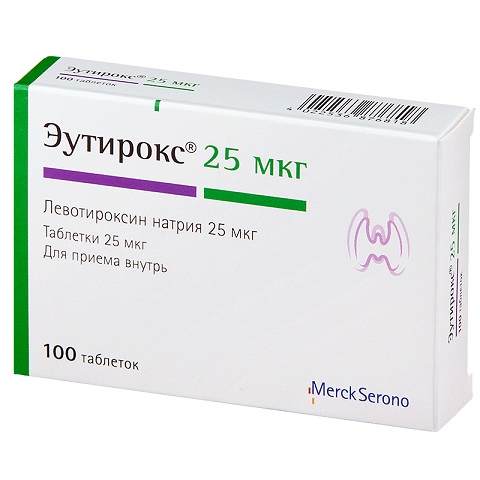 Эутирокс таблетки 25мкг №100