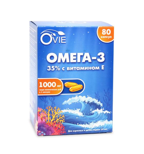 OVIE Омега-3 35% с витамином Е капcулы №80