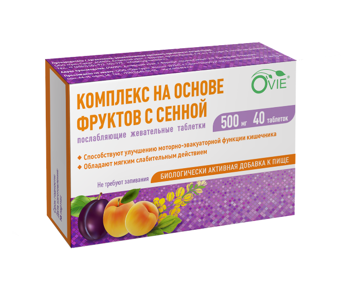 OVIE Комплекс на основе фруктов с сенной таблетки жевательные №40