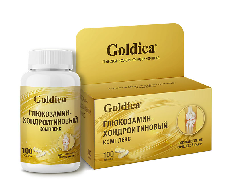 GOLDICA Глюкозамин-Хондроитиновый комплекс таблетки №100