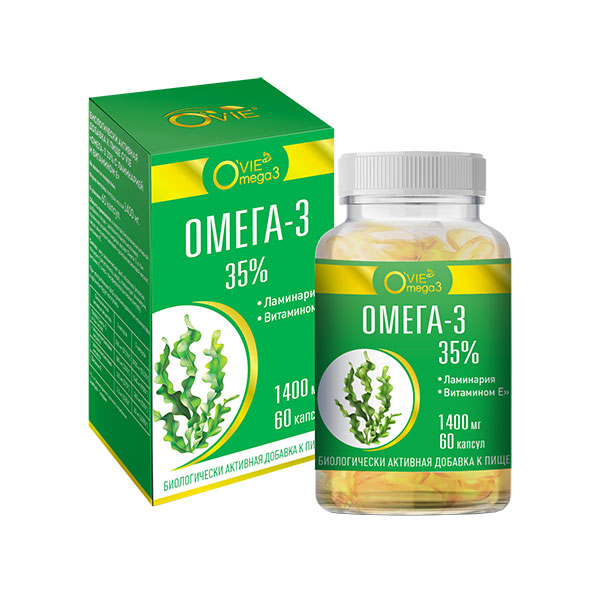OVIE Омега-3 35% с ламинарией и витамином Е капсулы №60
