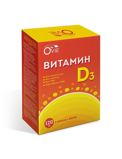OVIE Витамин D3 600 ME таблетки для рассасывания №120