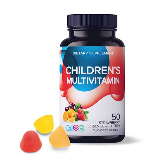 LIVS Комплекс мультивитаминный для детей пастилки мармеладные №50 апельсин,клубника,вишня