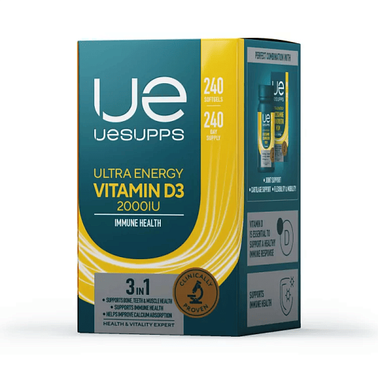 Uesupps Ультра Энерджи Витамин D3 2000МЕ капсулы №240